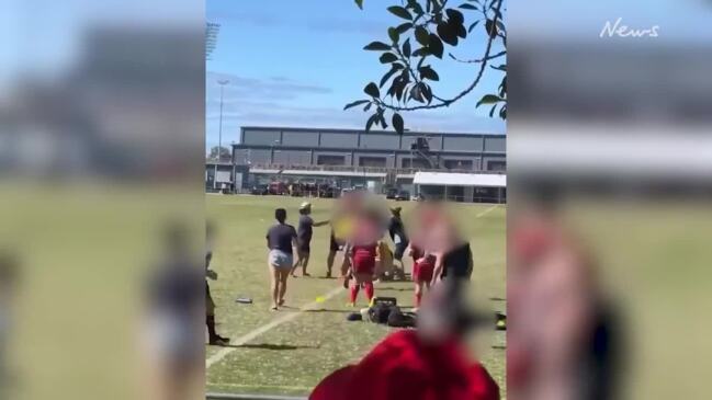 Touch judges caught up in fight at junior footy match