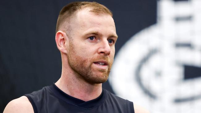 Sam Docherty following the match between Carlton and the Melbourne Demons at the MCG. Picture: Getty Images