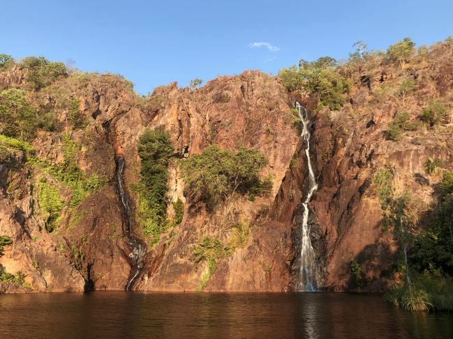 Litchfield’s Wangi Falls glisten in the glorious sunshine. Picture: Werner Kalin