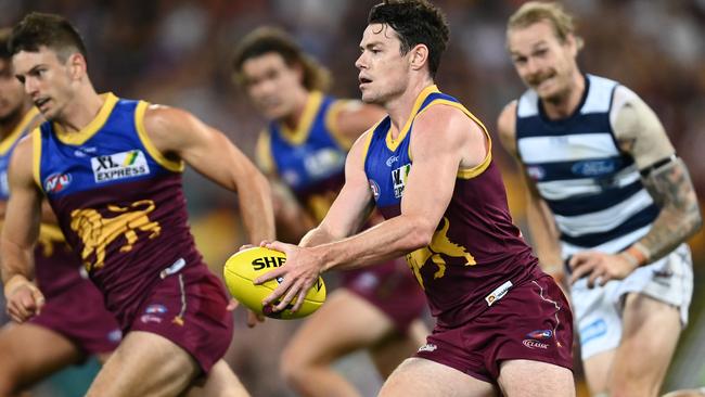 After a slow start, Lachie Neale was enormous against for the Lions. Picture: Quinn Rooney/Getty Images