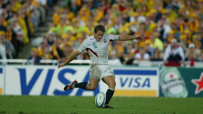 England’s Jonny Wilkinson enters the sporting history books in 2003 in the stadium that will host the World Cup semi-final.