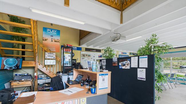 Inside one of the property’s administration buildings.