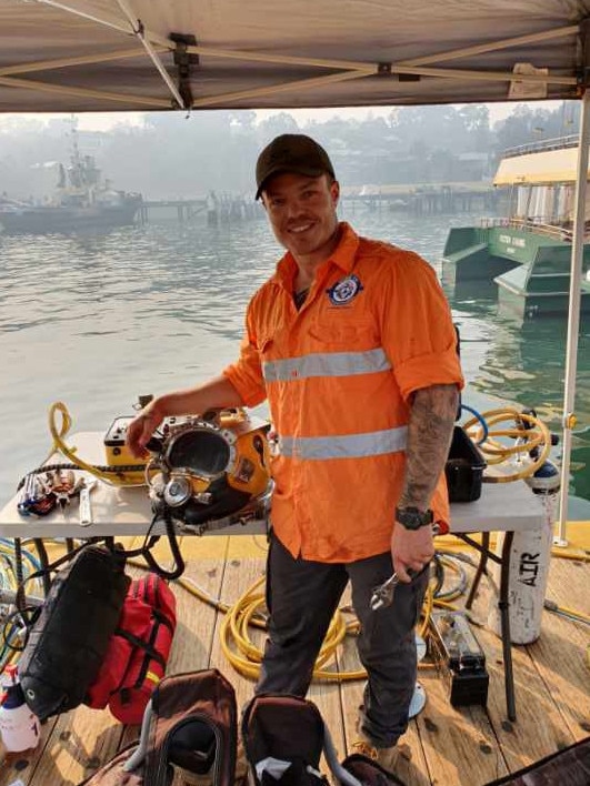 Former navy clearance diver Jared Darcey works for The Diving Co, Seaforth. Picture: Supplied.