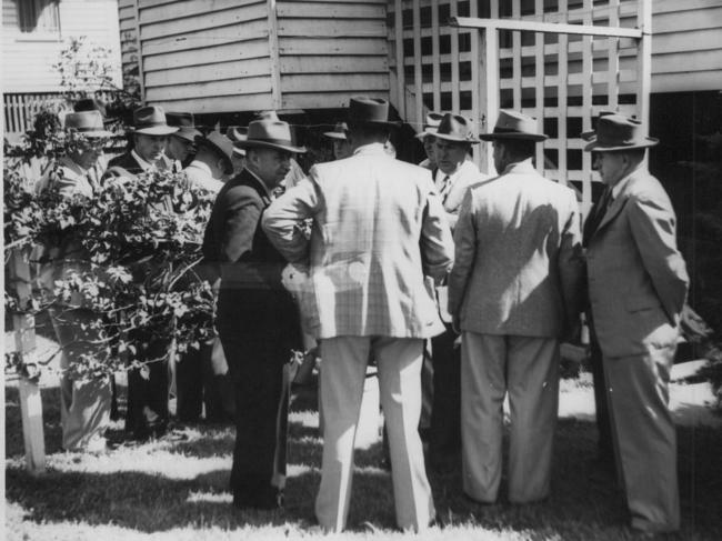 Investigators at the time Betty Shanks was murdered in 1952. Picture: News Corp Australia 