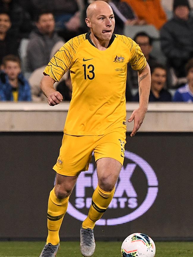 Aaron Mooy in action against Nepal. Picture: AAP Image/James Gourley