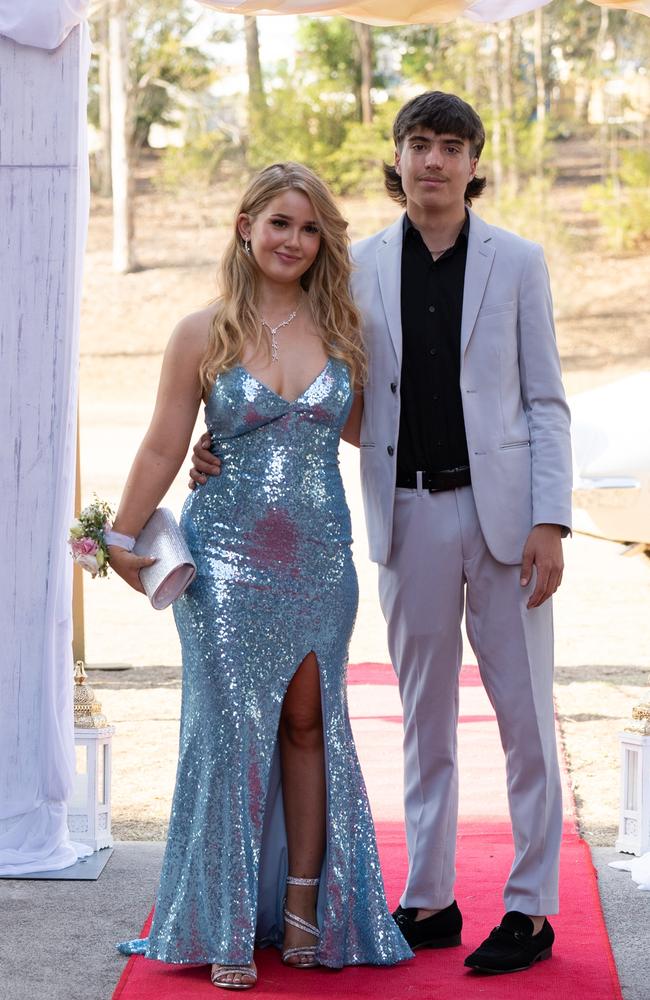 Trent Reibel and Gemma Richters arrive at the Gympie State High School formal 2023. November 16, 2023. Picture: Christine Schindler