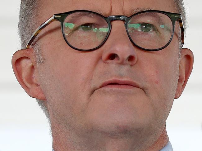 FEDERAL ELECTION TEAM 2022 - LABOR BUS TOUR 12/4/2022. Labor leader Anthony Albanese (pictured) visits Longford Medical Centre in Longford, Tasmania on day two of the federal election campaign with Senator Katy Gallagher and Member for Lyons Brian Mitchell. Picture: Toby Zerna