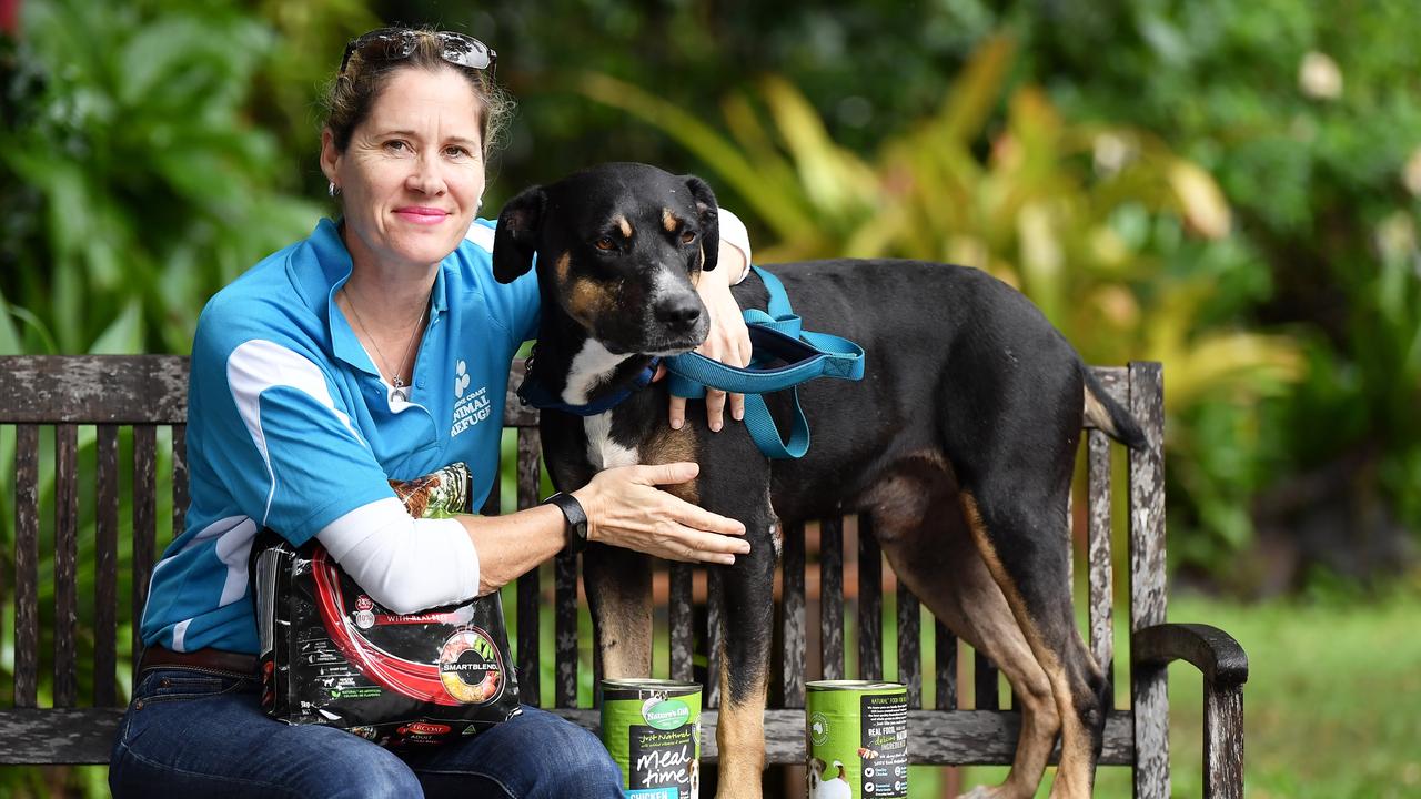 President Penny Bischke said the community has helped a skeleton crew of volunteers operate and put animals first at time COVID-19 has created challenges for rehoming animals. Pictured with Penny is six-year-old Stumpy a Huntaway cross. Photo Patrick Woods / Sunshine Coast Daily.