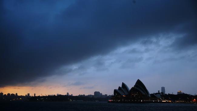 The low hitting Sydney at sunrise. Picture: John Grainger