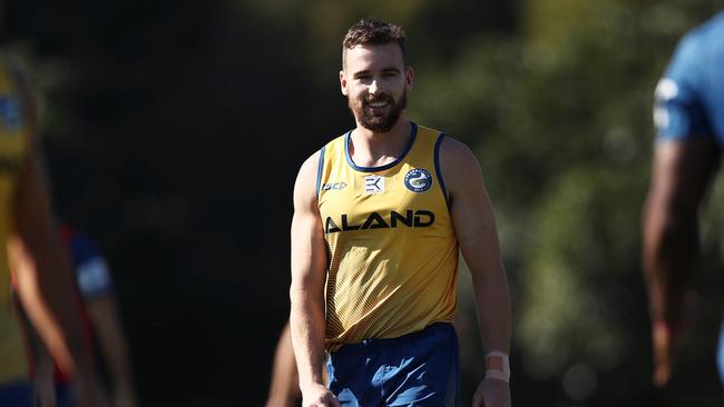 SYDNEY, AUSTRALIA - MAY 15: Clint Gutherson looks on during a Parramatta Eels NRL training session at Old Saleyards Reserve on May 15, 2019 in Sydney, Australia. (Photo by Matt King/Getty Images)