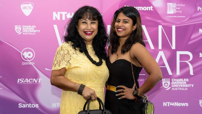 Thevi Chelliah and Venaska Cheliah at the 2025 NT News Woman of the Year 2025. Picture: Pema Tamang Pakhrin