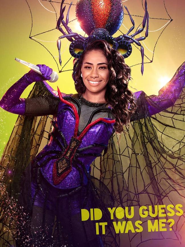 Paulini as ‘the spider’ on The Masker Singer. Picture: Instagram