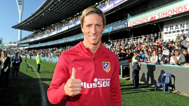 Royal thumbs up for Geelong? Big guns like Fernando Torres, of Atletico Madrid, have also visited Geelong. Picture: AAP