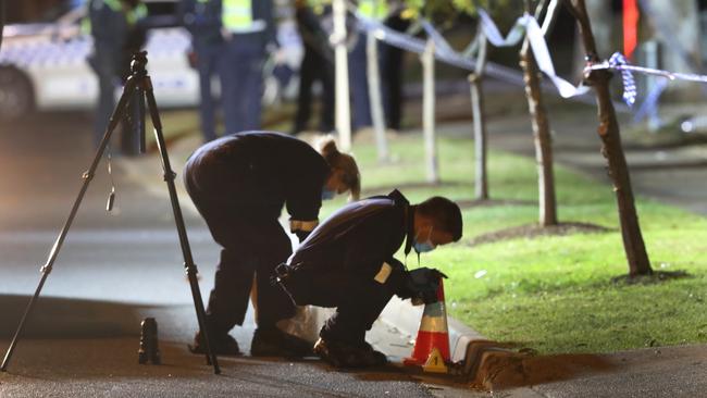 Police at the scene of the fatal stabbing in Deer Park. Picture: AAP