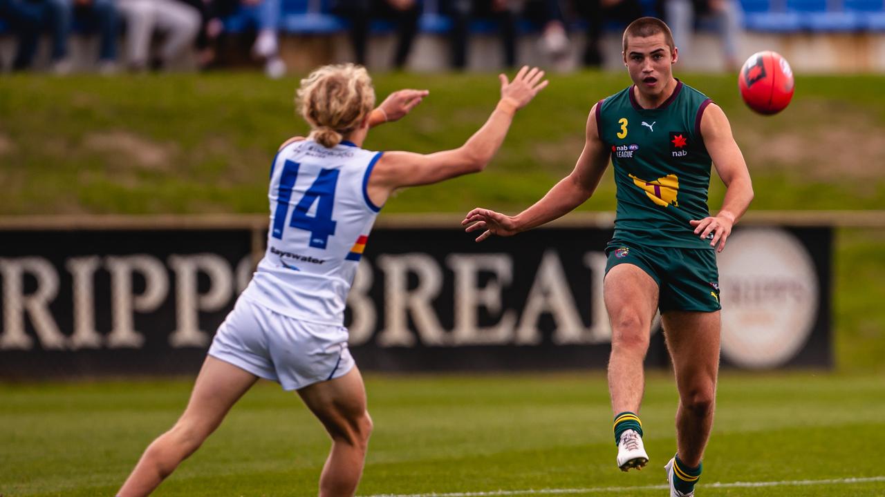 Tasmanian Oliver Davis could move to Adelaide to pursue his AFL dream. Picture: Anthony Corke