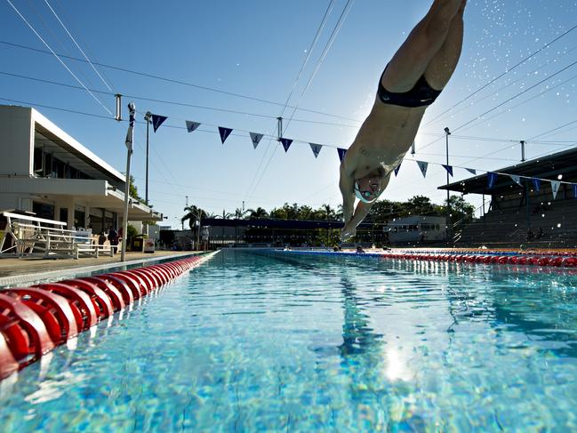 Olympic swimmer James Roberts training in Townsville at Long Tan Memorial Pool in the lead-up to the Rio Games. Picture: Wesley Monts