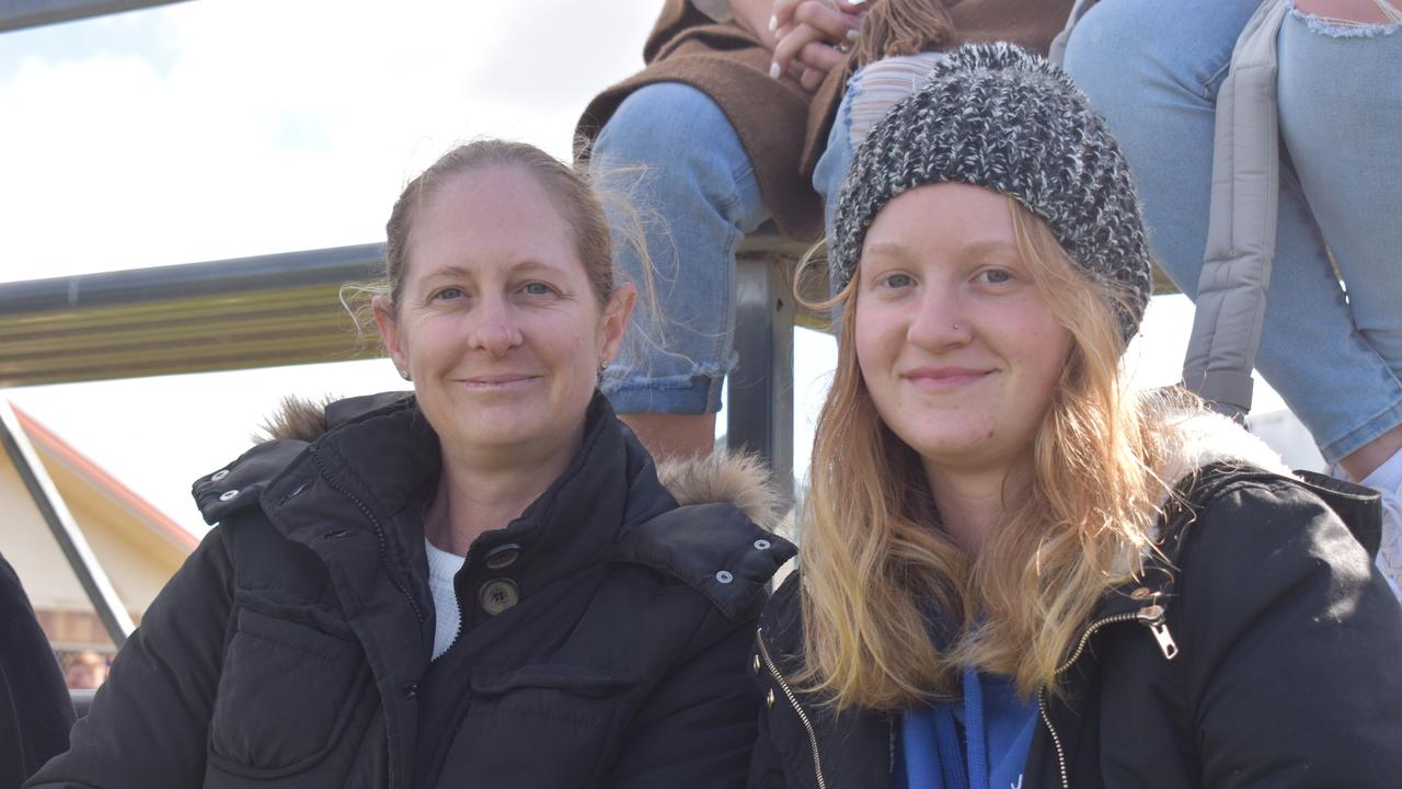 Leanne and Kaitlyn Woodrow joined dozens of supporters in the grandstands at the Warwick Water Rats reunion round on July 10, 2021.