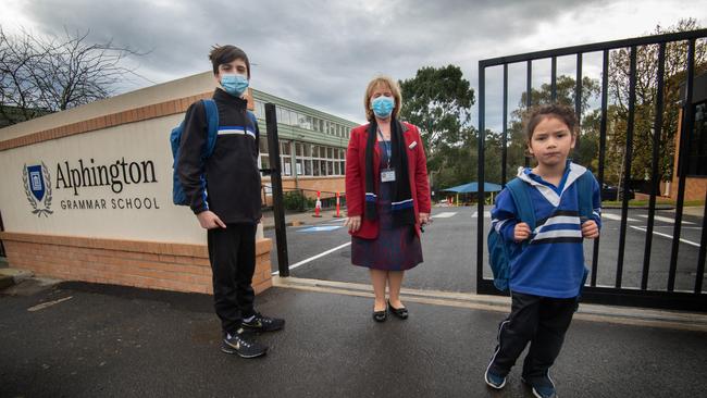 Alphington Grammar School will have to remove their front entrance after an order from Yarra City Council. Picture: Tony Gough