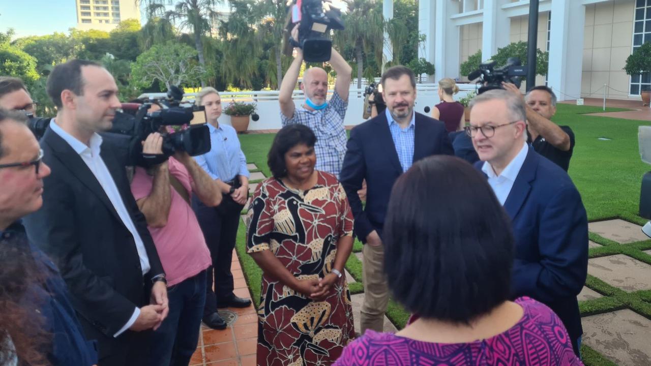 Anthony Albanese in Darwin. Picture: Thomas Morgan