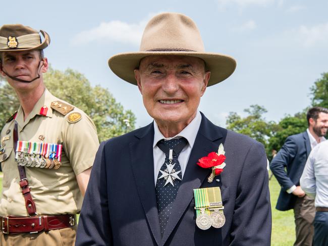 His Honour Professor the Honourable Hugh Heggie at the Darwin Cenotaph's Remembrance Day service, 2023. Picture: Pema Tamang Pakhrin