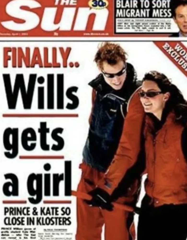 The famous front page announcing the young Kate and William where an item.