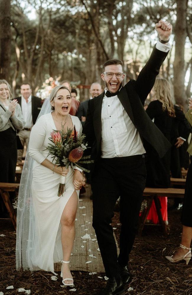 Luke Jacobz and Raychel Stuart were married on July 3 in Sydney. Picture: Candid Chaser Photography