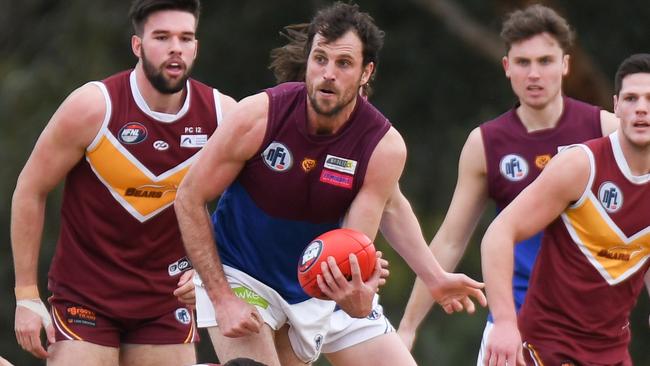 Scott Gumbleton in action for Banyule. Picture: Nathan McNeill