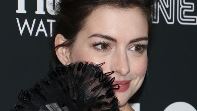 Anne Hathaway has hit the red carpet in a dress that makes us uncomfortable to look at. Picture: Shutterstock/Splash News