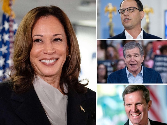 The three leading contenders to join Kamala Harris's ticket - Pennsylvania Governor Josh Shapiro, North Carolina's Roy Cooper and Andy Beshear of Kentucky.