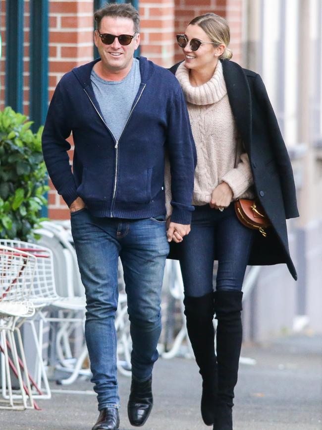 Karl Stefanovic pictured with his fiancee Jasmine Yarbrough in August. Picture: Matrix Media Group