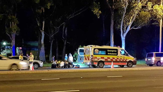 EMERGENCY SCENE: A 70-year-old was struck by a vehicle this evening in Coffs Harbour. Picture: Frank Redward