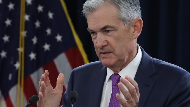 Jerome Powell is quizzed over the change in the Fed’s language. Pic; AFP