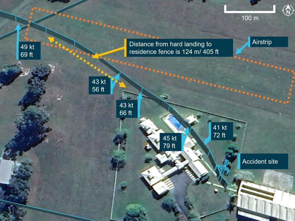 A detailed map of the light plane crash at Boreen Point. Picture: ATSB