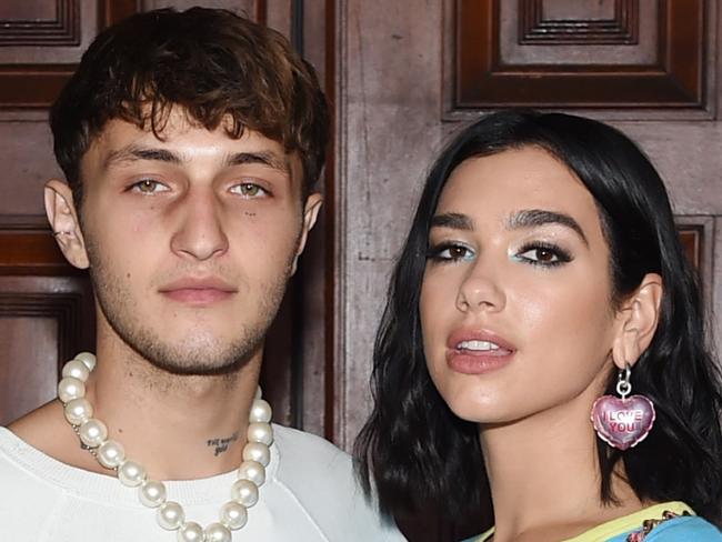 NEW YORK, NEW YORK - SEPTEMBER 11: Anwar Hadid and Dua Lipa attend the Marc Jacobs Spring 2020 Runway Show at Park Avenue Armory on September 11, 2019 in New York City. (Photo by Jamie McCarthy/Getty Images for Marc Jacobs)