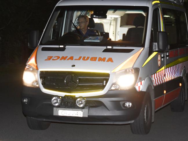 At around 10:30 pm emergency service were called to Adelphi Street Rouse Hill. When ambulance officers arrived they found several men extremely agressive after ingesting some form of drug. Police were called to help with the situation leading some of the men to be sedated before being transported to hospital. In all four men went to hospital, two to Westmead and two to Blacktown. Picture: Gordon McComiskie