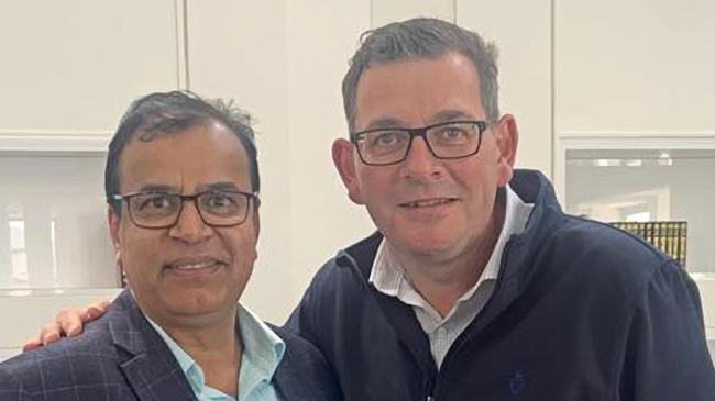 Dumped Labor candidate Nurul Khan, left, with Victorian Premier Daniel Andrews