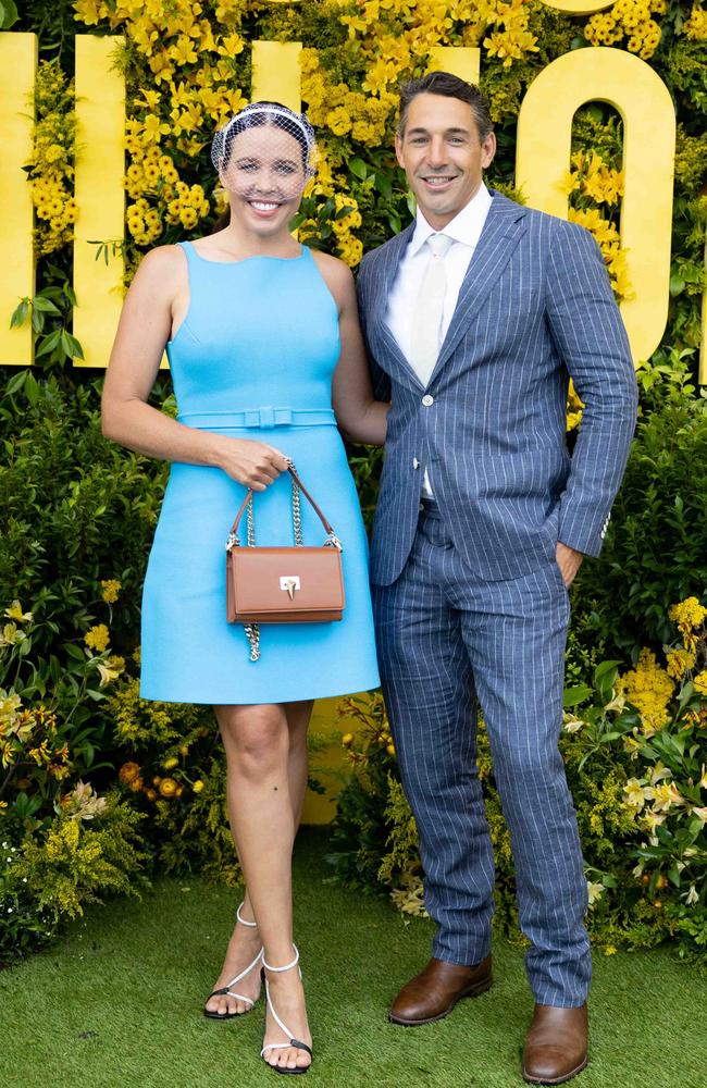 Nicole and Billy Slater at the Magic Millions race day. Picture: Luke Marsden.