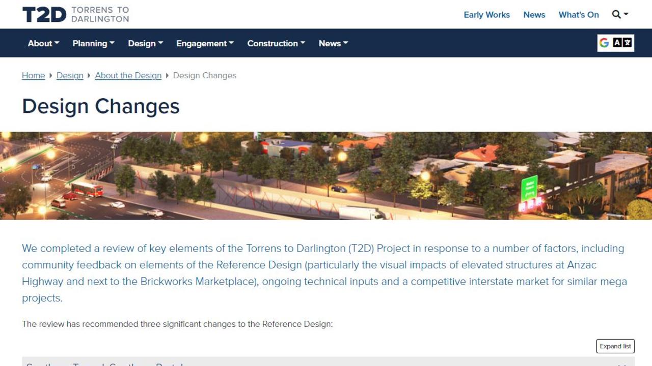 Hidden website reveals major changes to Torrens to Darlington designs.