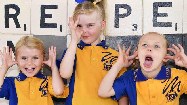 My First Year: Parke State School Pres, Ayla, Isabella, Ethan. Picture: Patrick Woods.