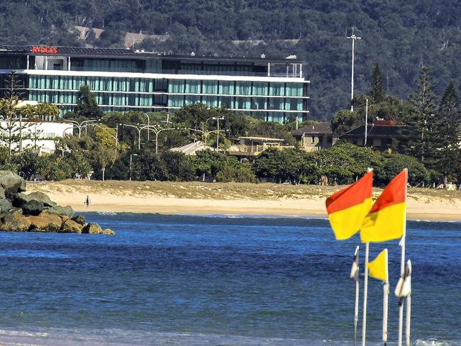 The Gold Coast Airport hotel from the beach.