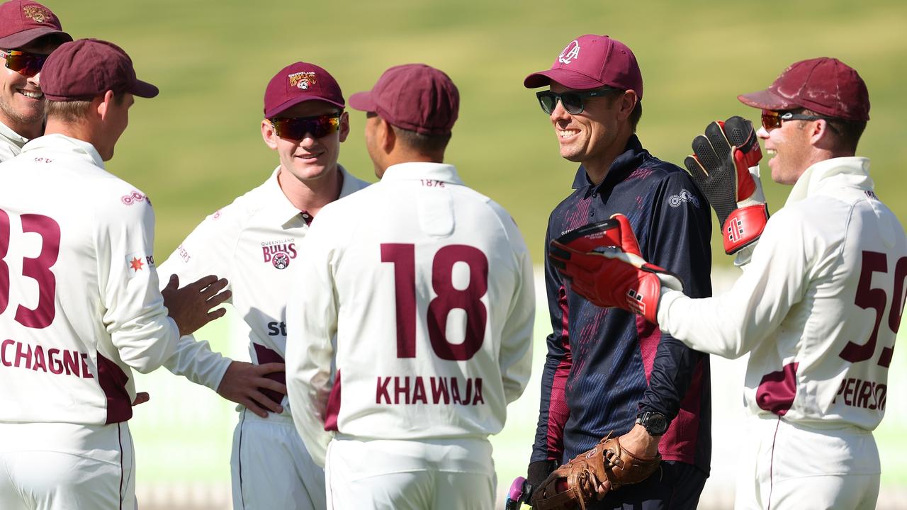 Botha with his Queensland team at the WACA Ground this season. Picture: Paul Kane/Getty Images