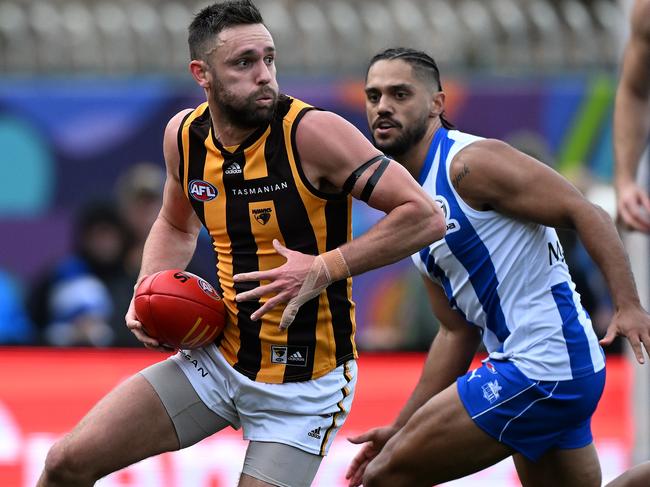 Jack Gunston had a day out against the Roos. Picture: Getty Images