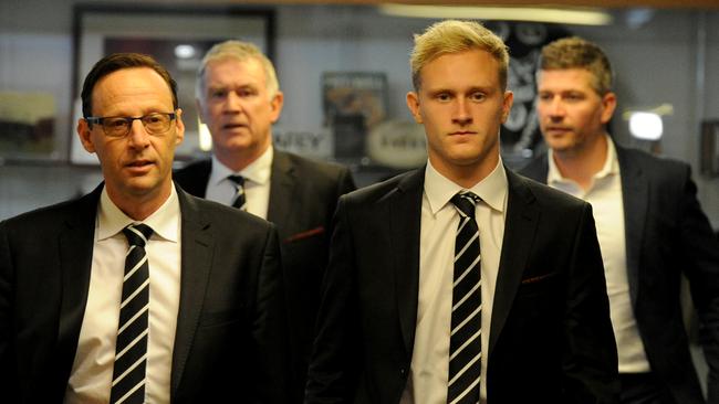 Stephenson and Pies officials face the media on Wednesday. Pic: Andrew Henshaw