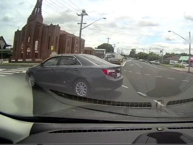 A still from Jo Ellis' dashcam footage at Centre St, Casino.