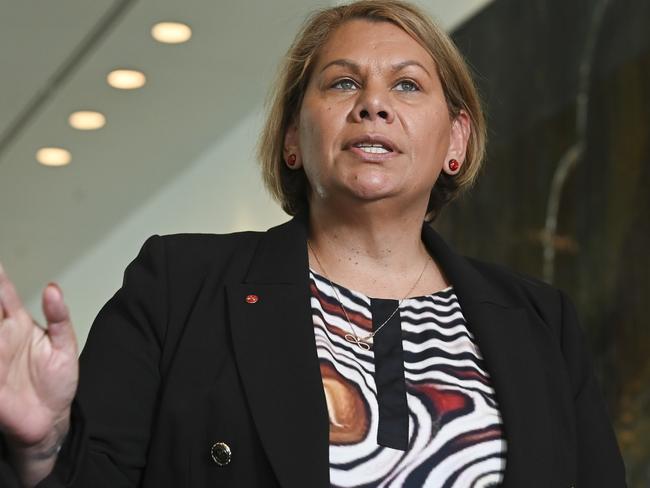 CANBERRA, Australia - NewsWire Photos - September 19, 2024: Australian Greens Senator Dorinda Cox, Senator David Shoebridge and Senator Mehreen Faruqi hold a press conference at Parliament House in Canberra. Picture: NewsWire / Martin Ollman