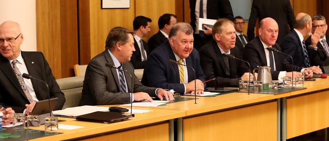 Coalition backbenchers met business leaders about the National Energy Guarantee at Parliament House in Canberra. Picture Kym Smith