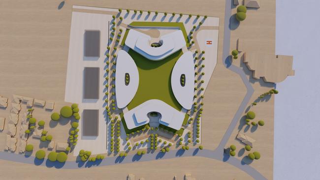 Design of what the new precinct at the former 1300 SMILES stadium is expected to look like. Picture: Supplied