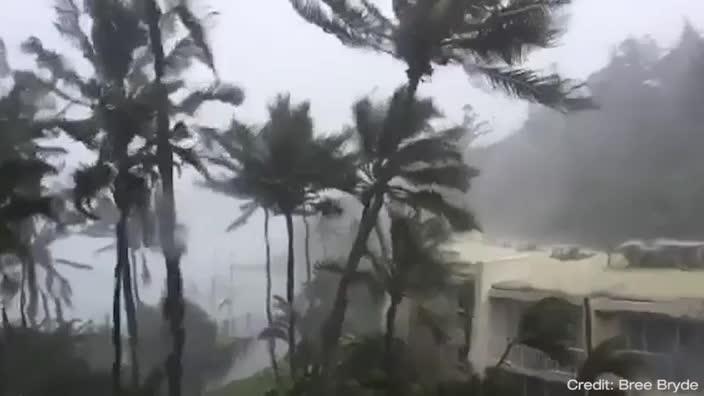 Cyclone Debbie hits Daydream Island