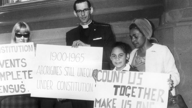 A demonstration rally at Martin Place in Sydney prior to May 1967 referendum, campaigning for right of Aborigines to vote in elections.