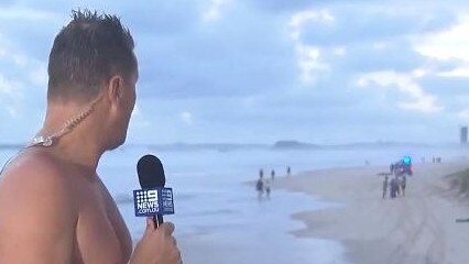 Weather presenter Luke Bradnam was on the beach when a body was found. Picture: 9NewsQueensland